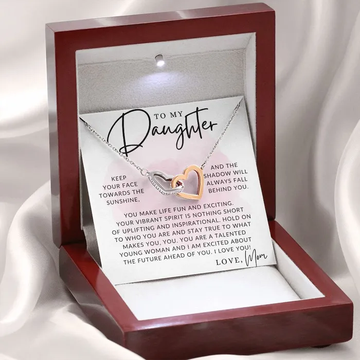 Necklaces ShineOn Fulfillment The Sunshine To My Daughter From Mom Mother to Daughter Necklace Christmas Gifts Birthday Present Graduation Gift Valentines Day