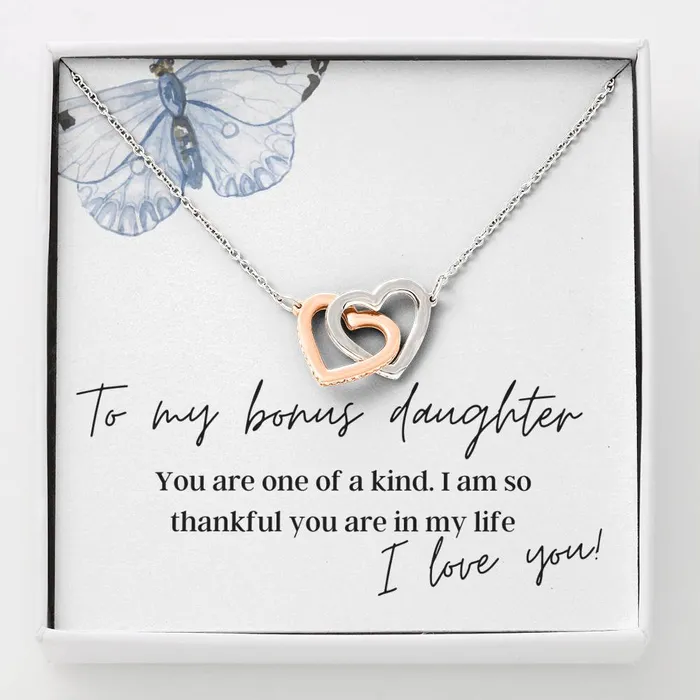 Necklaces ShineOn Fulfillment To My Bonus Daughter Interlocking Hearts Pendant Necklace