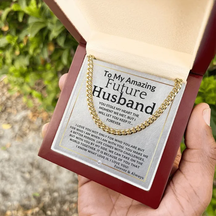 Necklaces ShineOn Fulfillment To My Future Husband You Stole My Heart Meaningful Gift Ideas For Him Romantic and Thoughtful Christmas Valentines Day Birthday or Anniversary Present