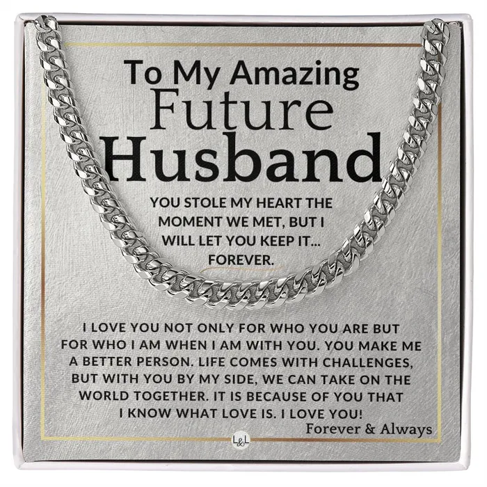 Necklaces ShineOn Fulfillment To My Future Husband You Stole My Heart Meaningful Gift Ideas For Him Romantic and Thoughtful Christmas Valentines Day Birthday or Anniversary Present