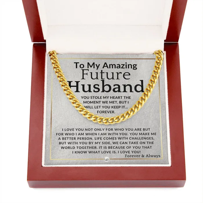 Necklaces ShineOn Fulfillment To My Future Husband You Stole My Heart Meaningful Gift Ideas For Him Romantic and Thoughtful Christmas Valentines Day Birthday or Anniversary Present