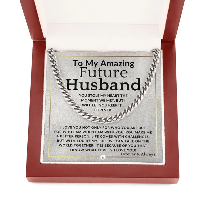 Necklaces ShineOn Fulfillment To My Future Husband You Stole My Heart Meaningful Gift Ideas For Him Romantic and Thoughtful Christmas Valentines Day Birthday or Anniversary Present