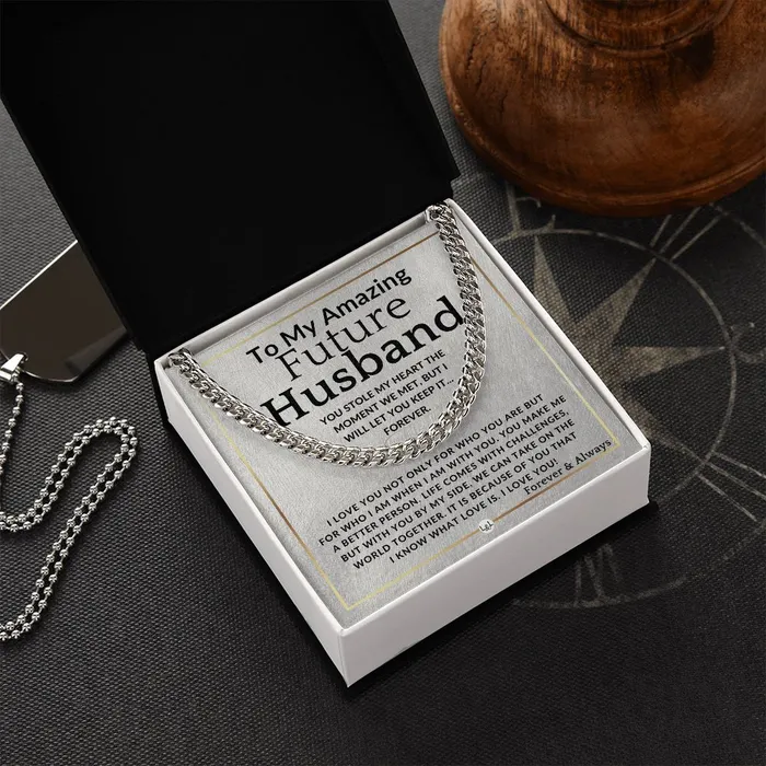 Necklaces ShineOn Fulfillment To My Future Husband You Stole My Heart Meaningful Gift Ideas For Him Romantic and Thoughtful Christmas Valentines Day Birthday or Anniversary Present