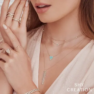 Necklaces Shy Creation 14K Yellow Gold 006ctw Evil Eye Style Diamonds Necklace SHY CREATION Necklaces Shy Creation 14K Yellow Gold 006ctw Evil Eye Style Diamonds Necklace SHY CREATION