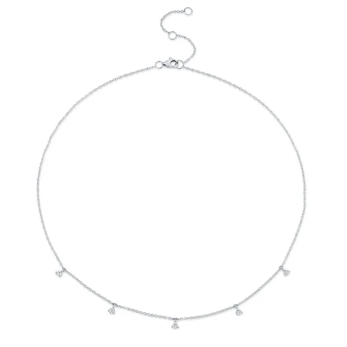 Necklaces SHY CREATION Shy Creation 14K White Gold 30ctw Station Style Necklace Necklaces SHY CREATION Shy Creation 14K White Gold 30ctw Station Style Necklace
