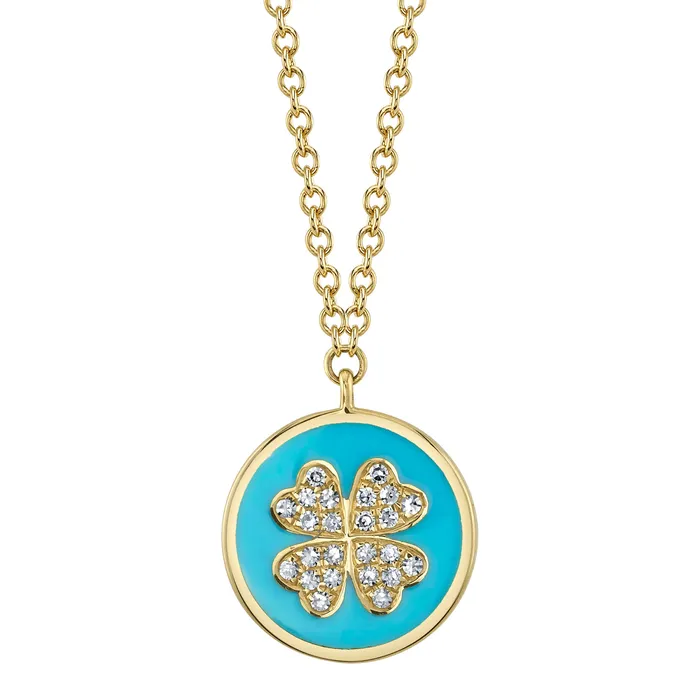 Necklaces SHY CREATION Shy Creation 14K Yellow Gold 005ctw Clover Style Pendant Necklaces SHY CREATION Shy Creation 14K Yellow Gold 005ctw Clover Style Pendant
