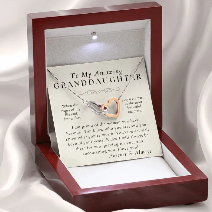 Necklaces The Best Part Granddaughter Necklace Gift from Grandma Grandpa Christmas Birthday Graduation Valentines Gifts ShineOn Fulfillment