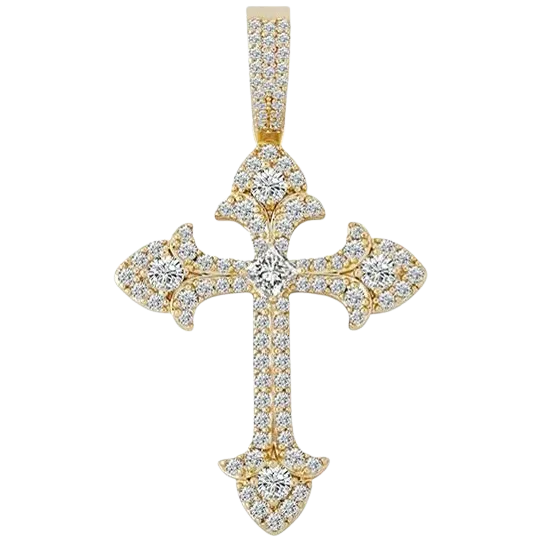 Necklaces The Icetruck Fleur de Lis Cross Pendant 925 Silver Necklaces The Icetruck Fleur de Lis Cross Pendant 925 Silver