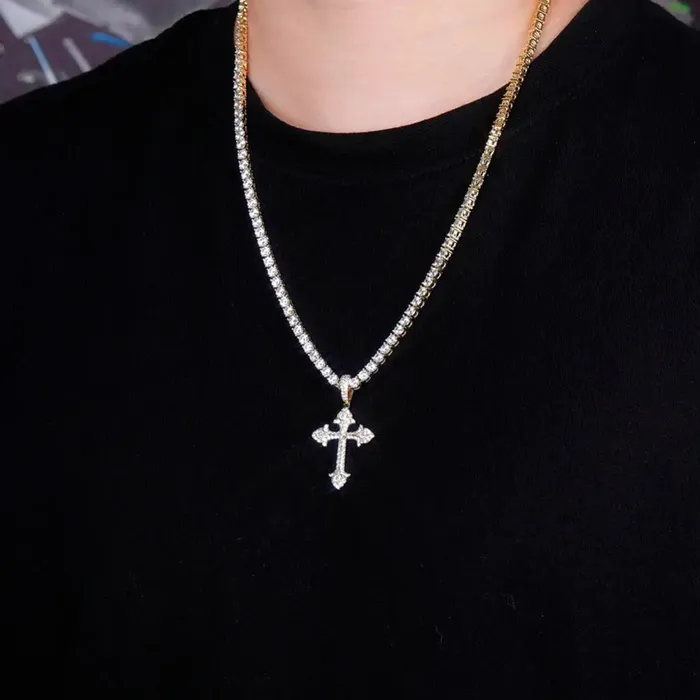 Necklaces The Icetruck Fleur de Lis Cross Pendant 925 Silver Necklaces The Icetruck Fleur de Lis Cross Pendant 925 Silver