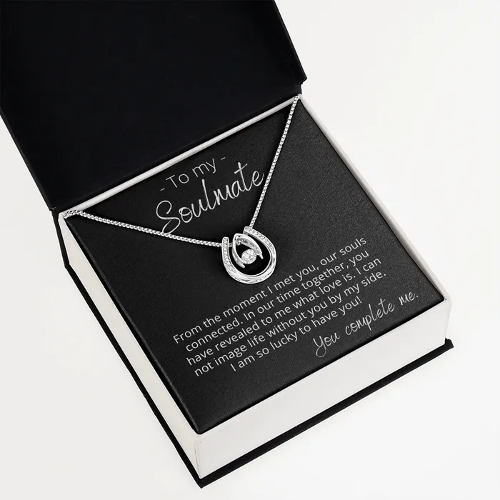 Necklaces To My Soulmate I Am So Lucky Lucky In Love Pendant Necklace ShineOn Fulfillment