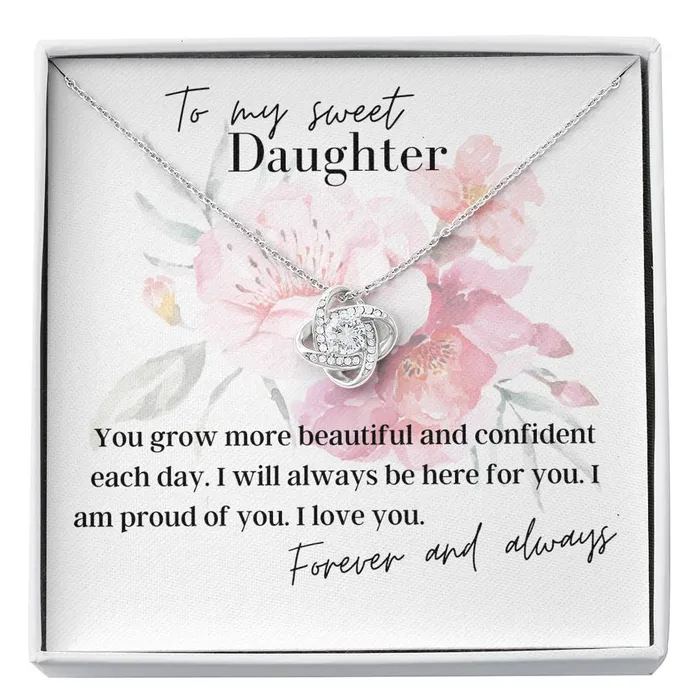 Necklaces To My Sweet Daughter Love Knot Pendant Necklace ShineOn Fulfillment