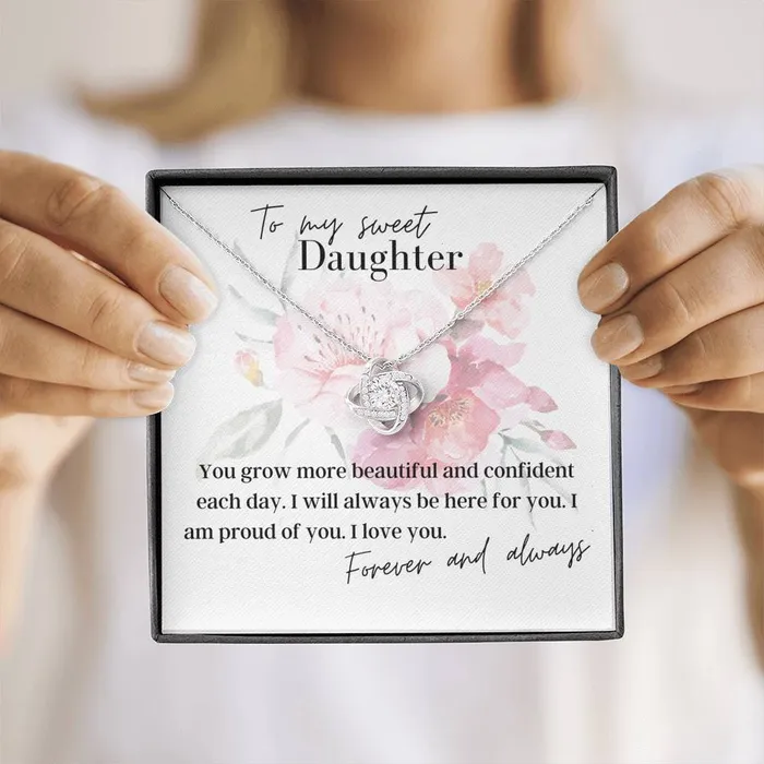 Necklaces To My Sweet Daughter Love Knot Pendant Necklace ShineOn Fulfillment