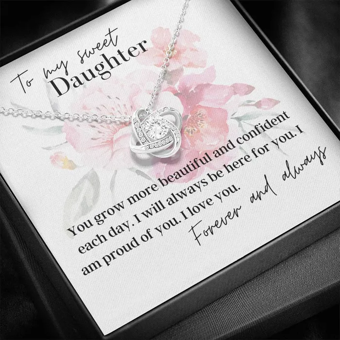 Necklaces To My Sweet Daughter Love Knot Pendant Necklace ShineOn Fulfillment