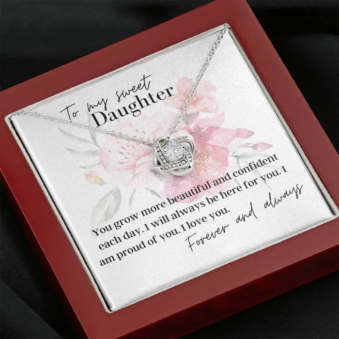 Necklaces To My Sweet Daughter Love Knot Pendant Necklace ShineOn Fulfillment