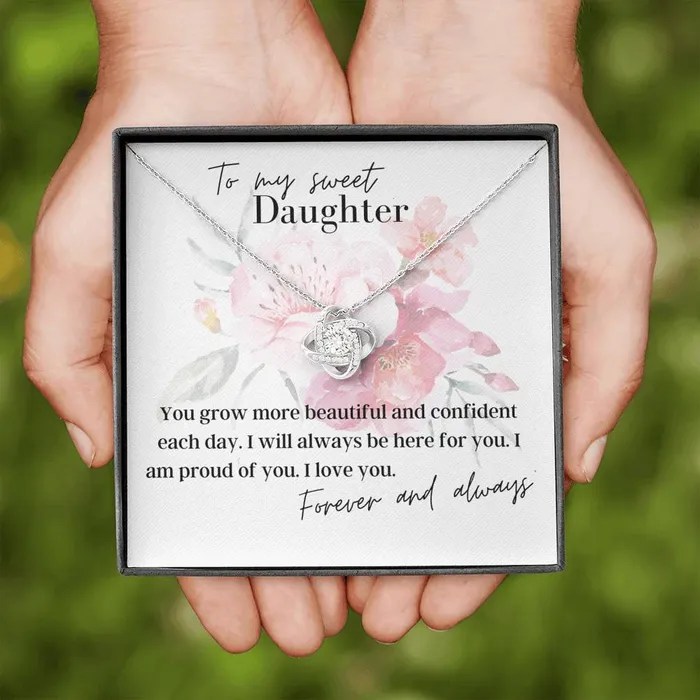 Necklaces To My Sweet Daughter Love Knot Pendant Necklace ShineOn Fulfillment