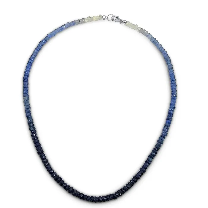 Necklaces Uniquelan Jewelry Real Ombre Sapphire Strand Necklace
