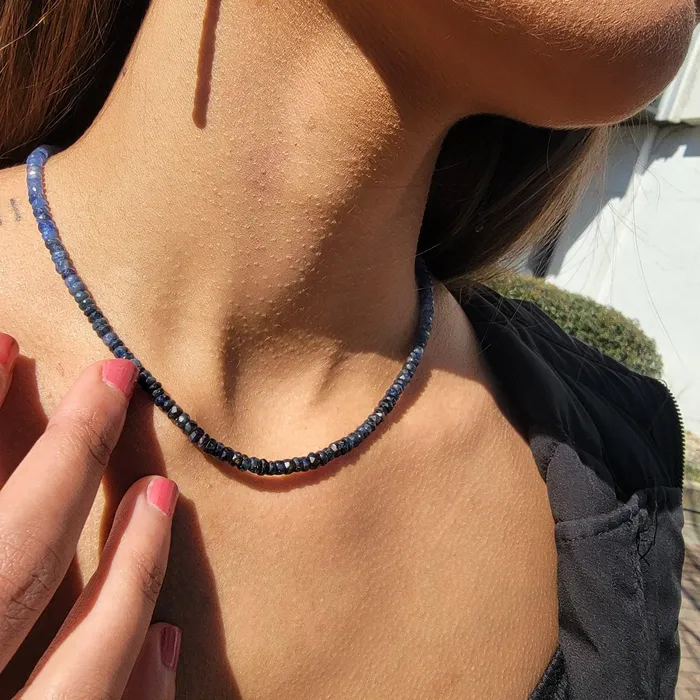 Necklaces Uniquelan Jewelry Real Ombre Sapphire Strand Necklace Necklaces Uniquelan Jewelry Real Ombre Sapphire Strand Necklace