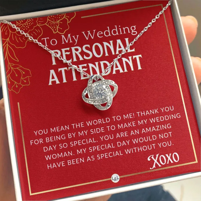 Necklaces Wedding Personal Attendant Thank You Gift Wedding Helper Bridal Concierge Lady in Waiting Necklace Red and Gold Wedding Theme ShineOn Fulfillment