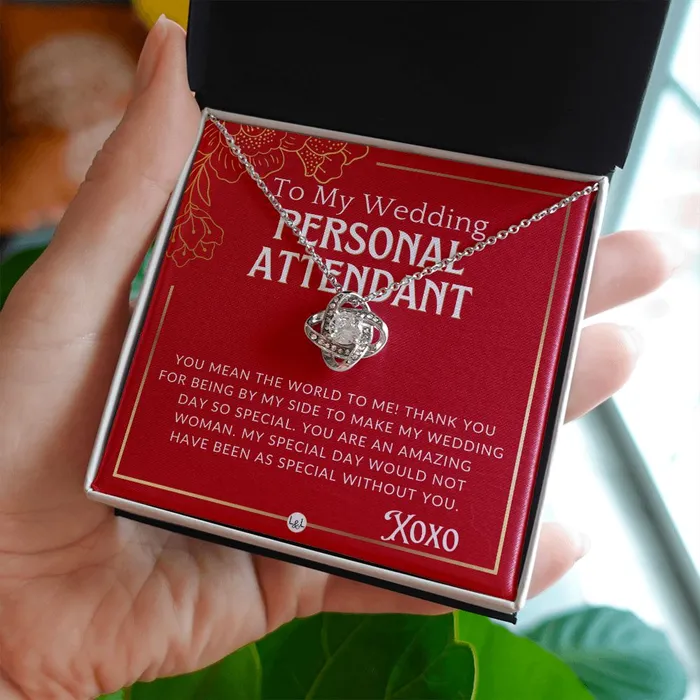 Necklaces Wedding Personal Attendant Thank You Gift Wedding Helper Bridal Concierge Lady in Waiting Necklace Red and Gold Wedding Theme ShineOn Fulfillment