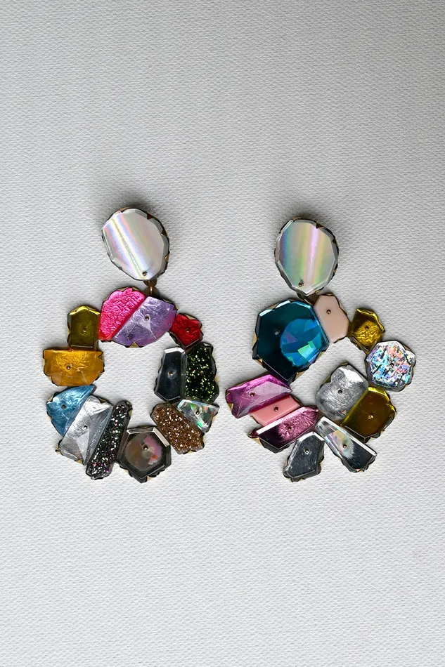 Nikki Couppee Earrings Multi Wreath Hologram Earrings