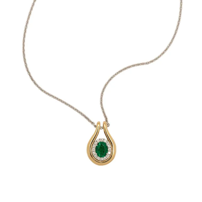 Open Teardrop Emerald Necklace Spark Necklaces