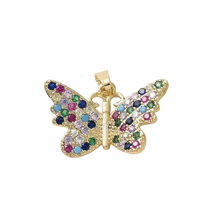 pau jewelry Charm Necklaces Multicolor butterfly charm