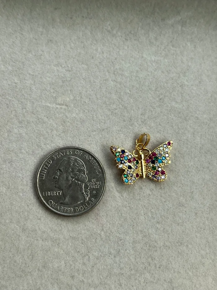 pau jewelry Charm Necklaces Multicolor butterfly charm