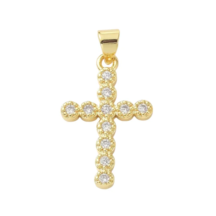 Pave cross charm pau jewelry Charm Necklaces
