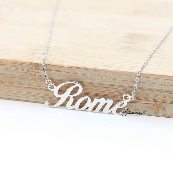 Personalised Sterling Silver Name Necklace Font 11 Glitters Necklaces