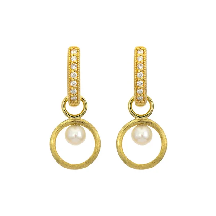 Petite Open Circle Pearl Earring Charms JUDE FRANCES JEWELS Earrings