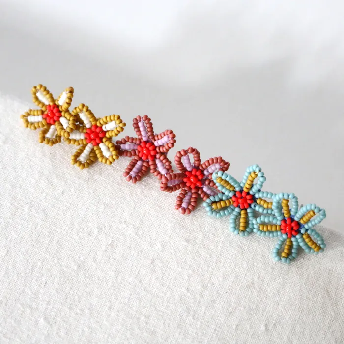 Rings Ashdel TwoTone Beaded Flower Studs