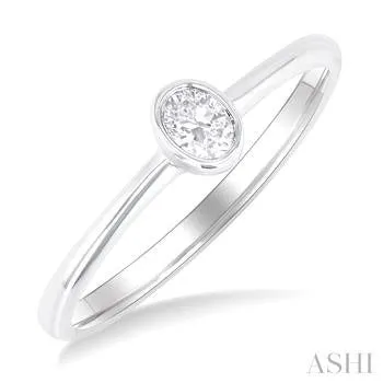 Rings ASHI DIAMONDS 10K White Gold 015ctw Bezel Promise Ring