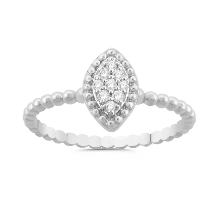 Rings AV LADIES RING 010CT ROUND DIAMOND 14K WHITE GOLD