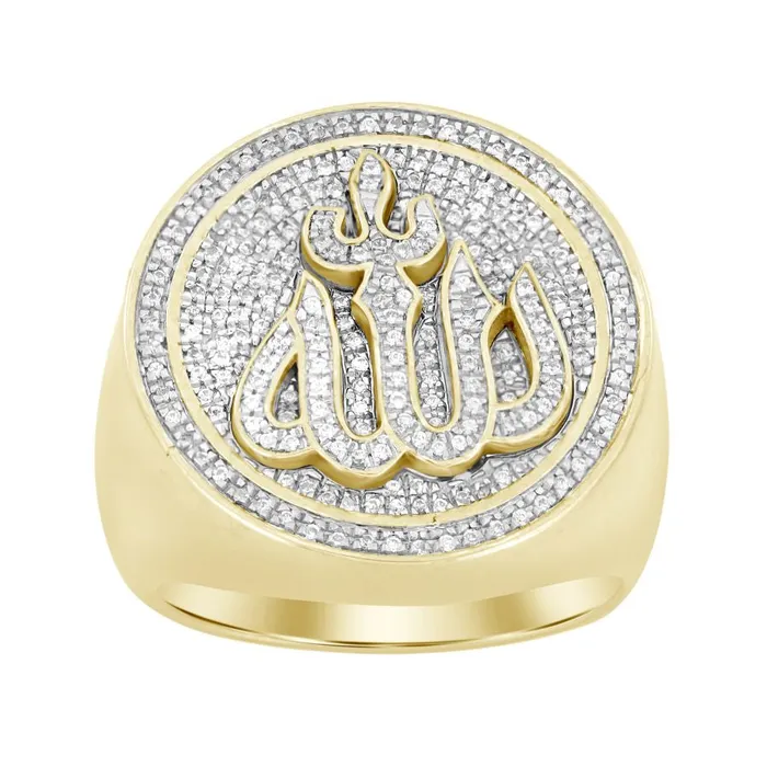 Rings AV MENS RING 050CT ROUND DIAMOND 10K YELLOW GOLD