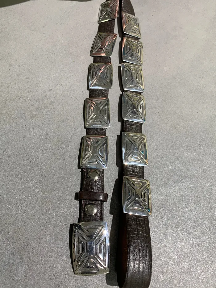 Rings Bernard Dawahoya Hopi Sterling Silver Overlay Concho Belt Bernard Dawahoya
