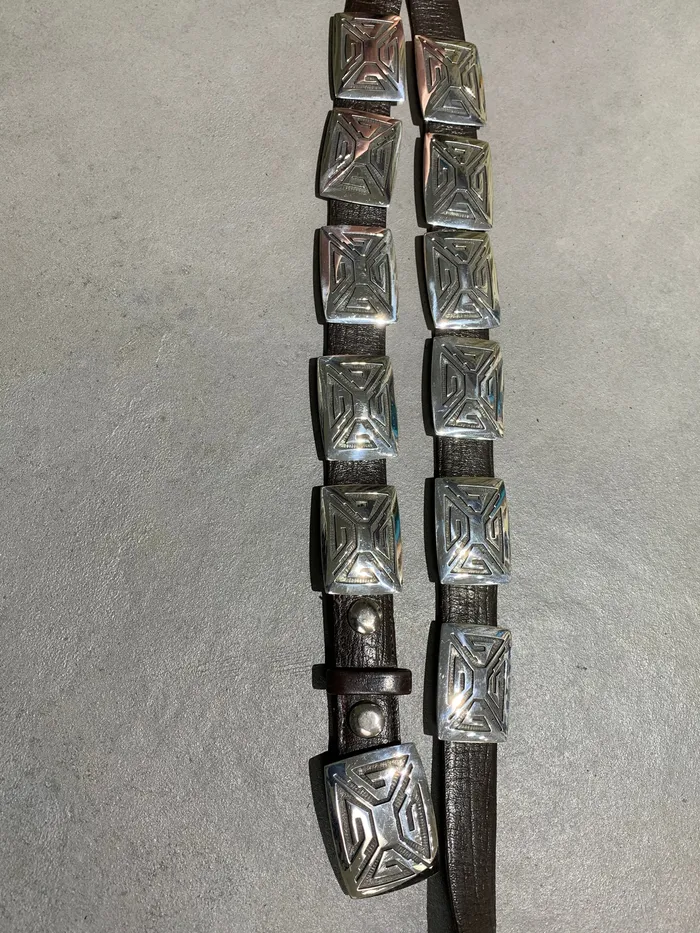 Rings Bernard Dawahoya Hopi Sterling Silver Overlay Concho Belt Bernard Dawahoya