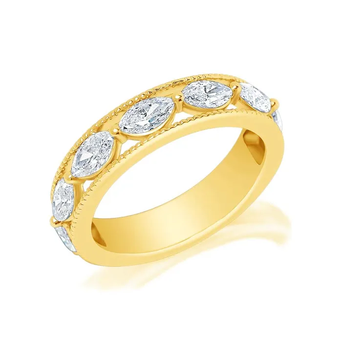 Rings CLASSIQUE CREATIONS 14K Yellow Gold Open Band with Oval Diamond Center Ring Rings CLASSIQUE CREATIONS 14K Yellow Gold Open Band with Oval Diamond Center Ring