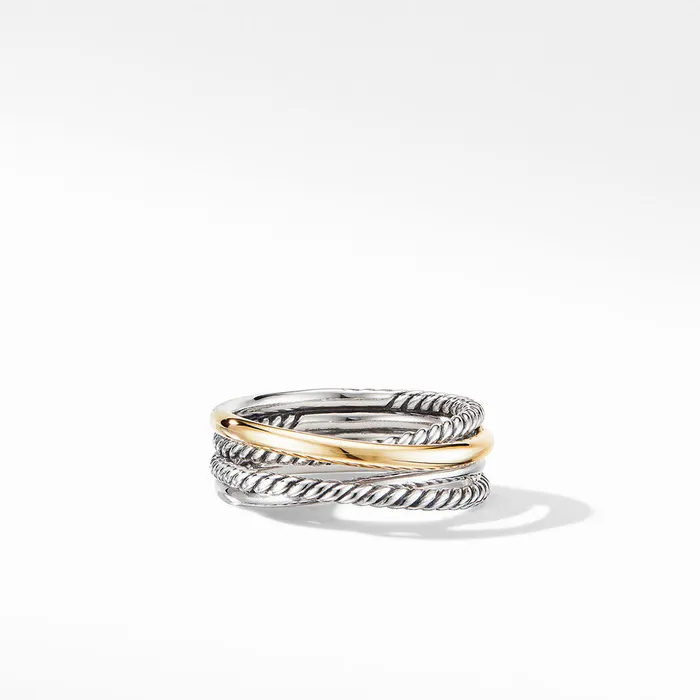 Rings DAVID YURMAN INC David Yurman Crossover Band Ring with 18K Yellow Gold 7mm Rings DAVID YURMAN INC David Yurman Crossover Band Ring with 18K Yellow Gold 7mm