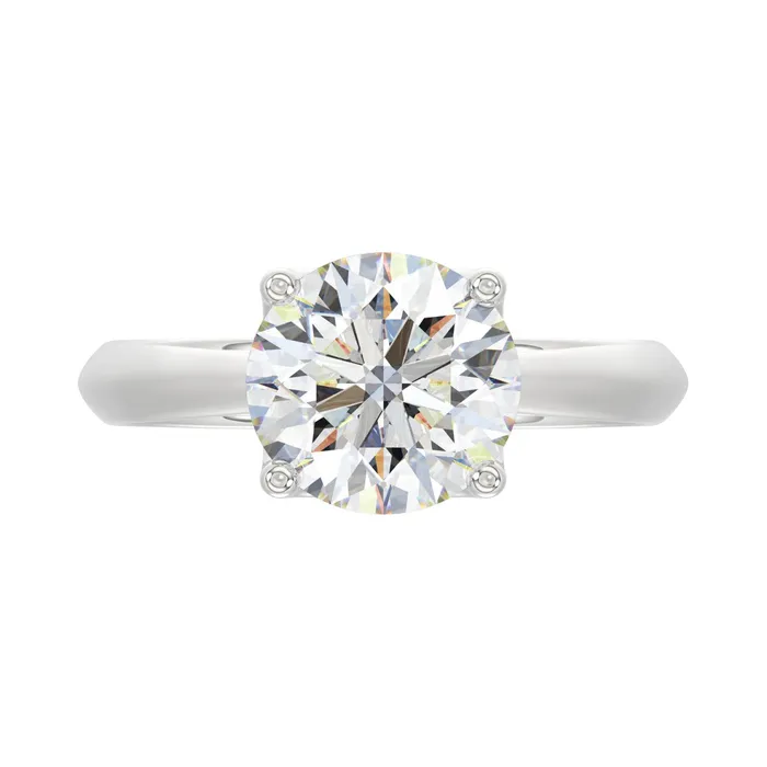 Rings Ethos LADIES SOLITAIRE RING 3CT ROUND DIAMOND 14K WHITE GOLD