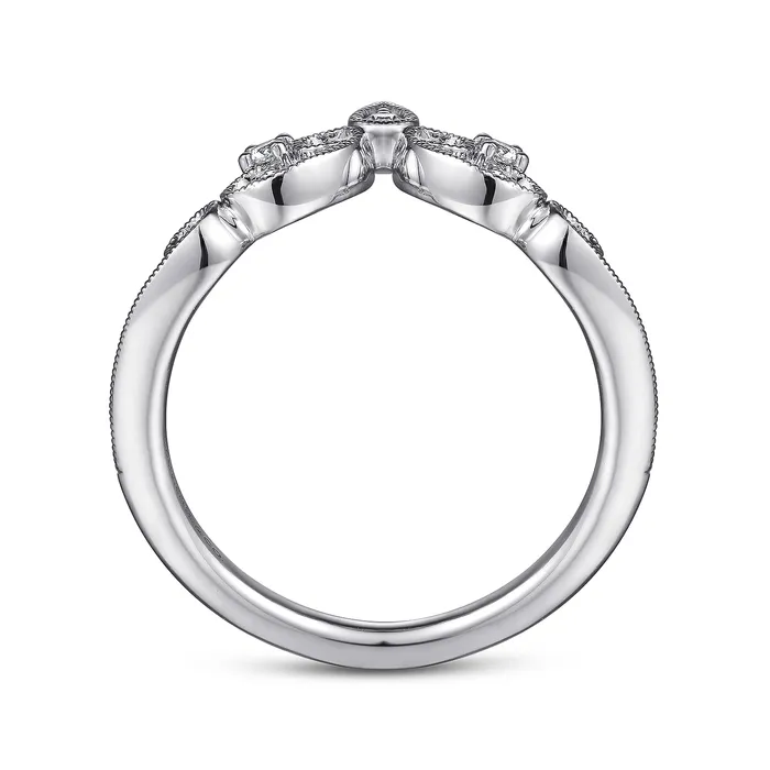 Rings GABRIEL CO Gabriel 14K White Gold 005ctw Contoured Diamond Band Rings GABRIEL CO Gabriel 14K White Gold 005ctw Contoured Diamond Band