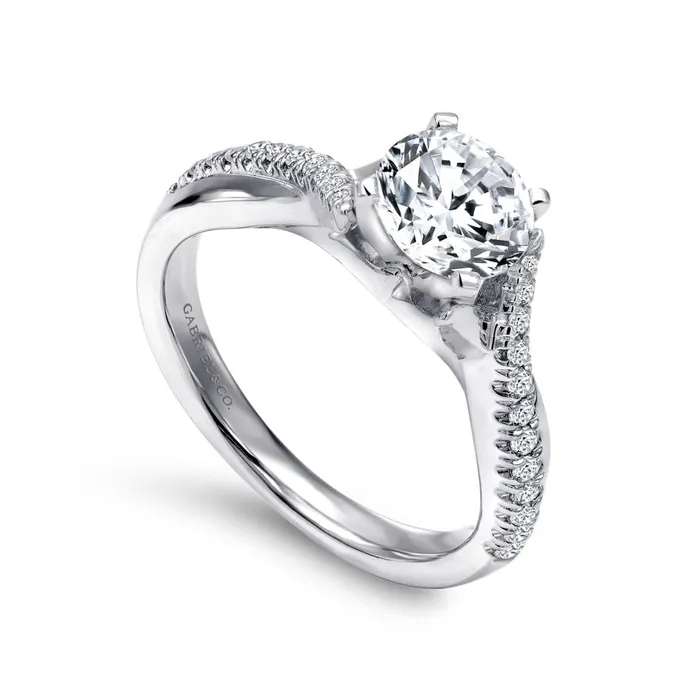 Rings GABRIEL CO Gabriel 14K White Gold 19ctw 4 Prong Style Diamond SemiMount Engagement Ring Rings GABRIEL CO Gabriel 14K White Gold 19ctw 4 Prong Style Diamond SemiMount Engagement Ring