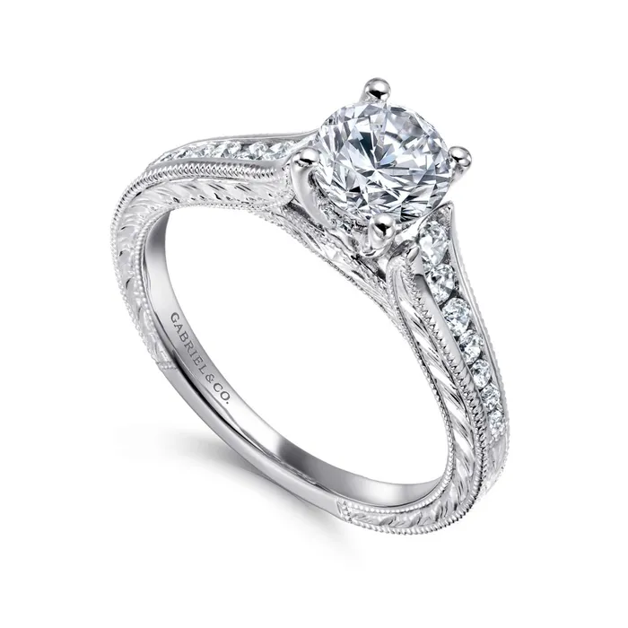 Rings GABRIEL CO Gabriel 14K White Gold 28ctw 4 Prong Style Diamond SemiMount Engagement Ring Rings GABRIEL CO Gabriel 14K White Gold 28ctw 4 Prong Style Diamond SemiMount Engagement Ring