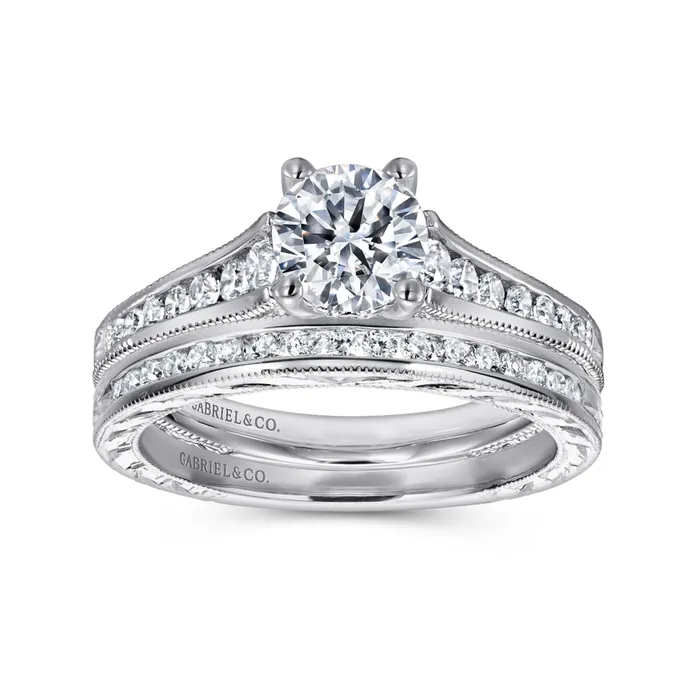 Rings GABRIEL CO Gabriel 14K White Gold 28ctw 4 Prong Style Diamond SemiMount Engagement Ring Rings GABRIEL CO Gabriel 14K White Gold 28ctw 4 Prong Style Diamond SemiMount Engagement Ring