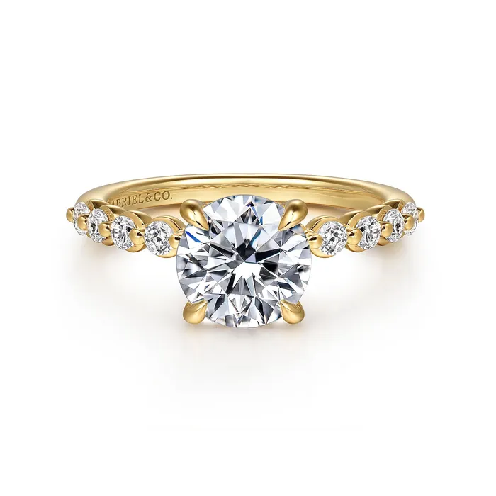 Rings GABRIEL CO Gabriel 14K Yellow Gold 041ctw 4 Prong Style Diamond SemiMount Engagement Ring Rings GABRIEL CO Gabriel 14K Yellow Gold 041ctw 4 Prong Style Diamond SemiMount Engagement Ring