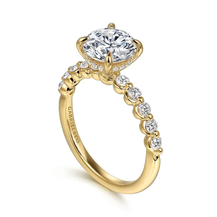 Rings GABRIEL CO Gabriel 14K Yellow Gold 041ctw 4 Prong Style Diamond SemiMount Engagement Ring Rings GABRIEL CO Gabriel 14K Yellow Gold 041ctw 4 Prong Style Diamond SemiMount Engagement Ring