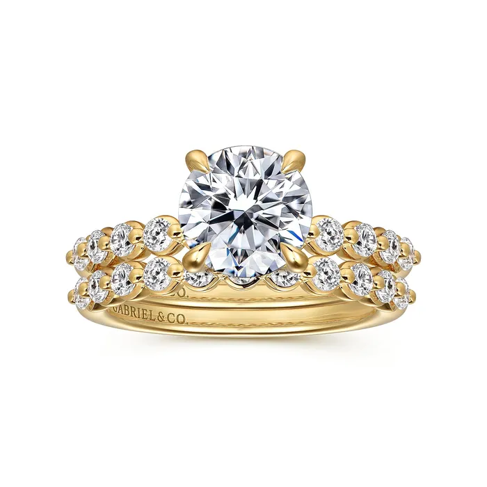 Rings GABRIEL CO Gabriel 14K Yellow Gold 041ctw 4 Prong Style Diamond SemiMount Engagement Ring Rings GABRIEL CO Gabriel 14K Yellow Gold 041ctw 4 Prong Style Diamond SemiMount Engagement Ring
