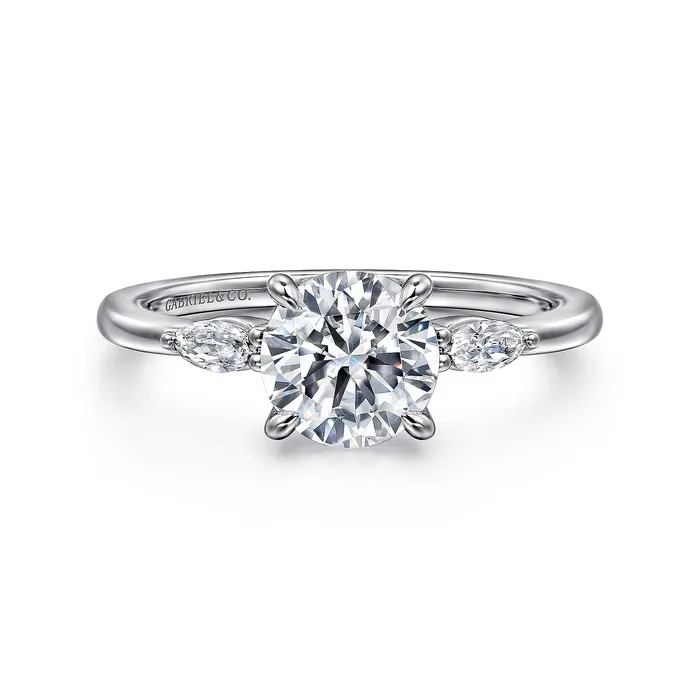Rings GABRIEL CO Gabriel Classic Collection 14K White Gold 17ctw 4 Prong Style Diamond SemiMount Engagement Ring Rings GABRIEL CO Gabriel Classic Collection 14K White Gold 17ctw 4 Prong Style Diamond SemiMount Engagement Ring