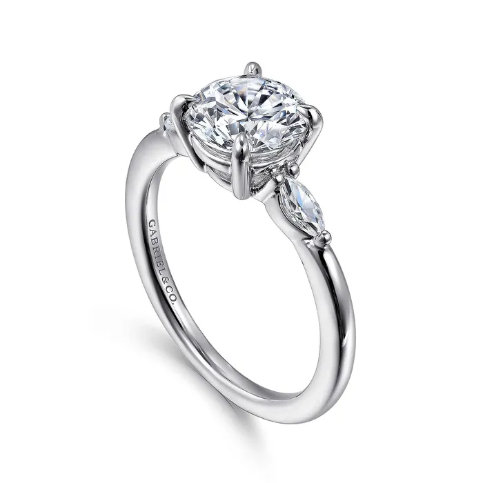 Rings GABRIEL CO Gabriel Classic Collection 14K White Gold 17ctw 4 Prong Style Diamond SemiMount Engagement Ring