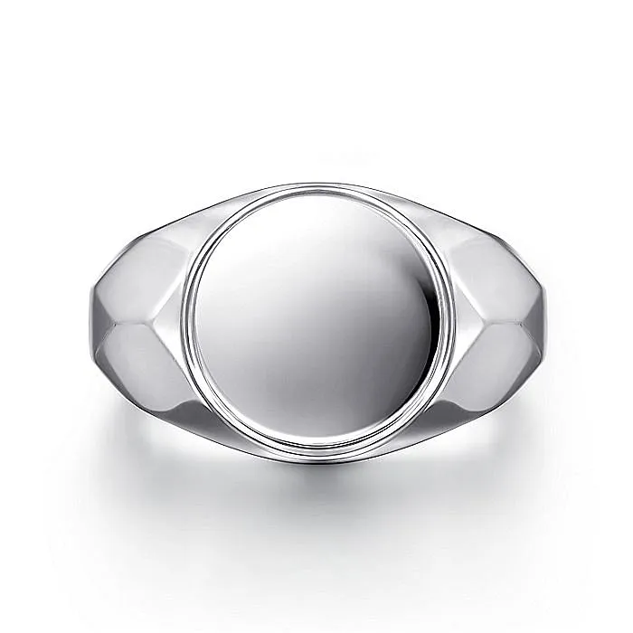 Rings GABRIEL CO Gabriel Sterling Silver Signet Signet Style Mens Ring