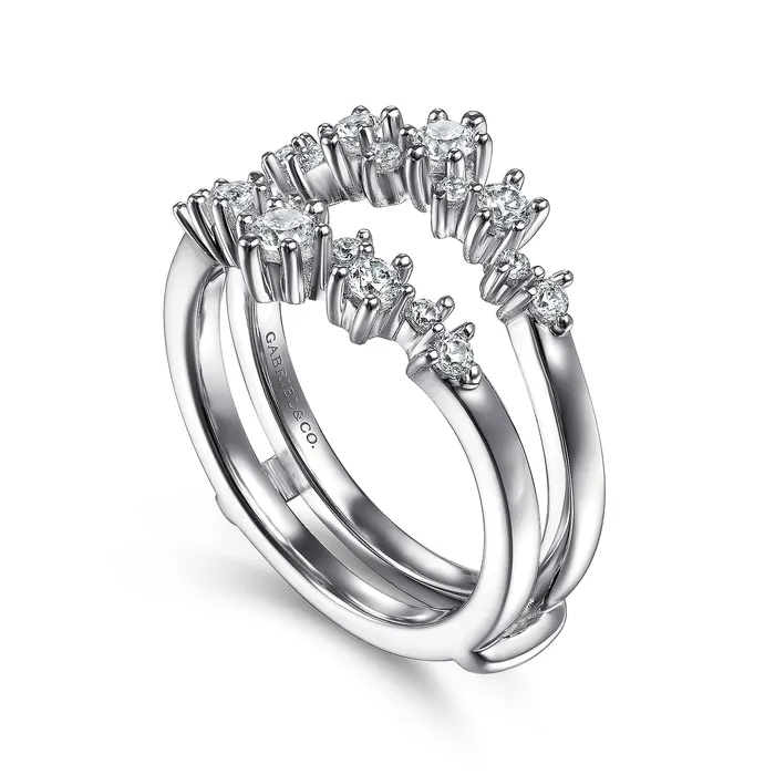 Rings Gabriel Contemporary 14K White Gold 50ctw Diamond Ring Guard GABRIEL CO Rings Gabriel Contemporary 14K White Gold 50ctw Diamond Ring Guard GABRIEL CO